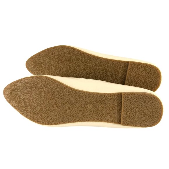 If Feel Womens Ballet Flats Faux Leather Slip On Pointed Toe Beige Size 9 - Picture 4 of 5